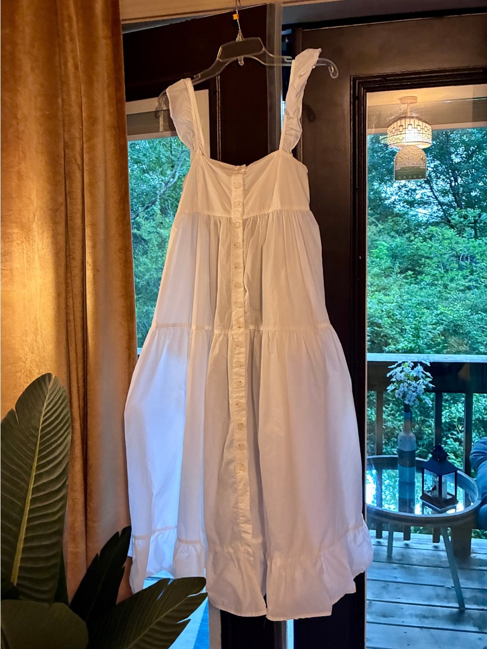 En Saison White Maxi/Midi Sundress with Ruffle Straps